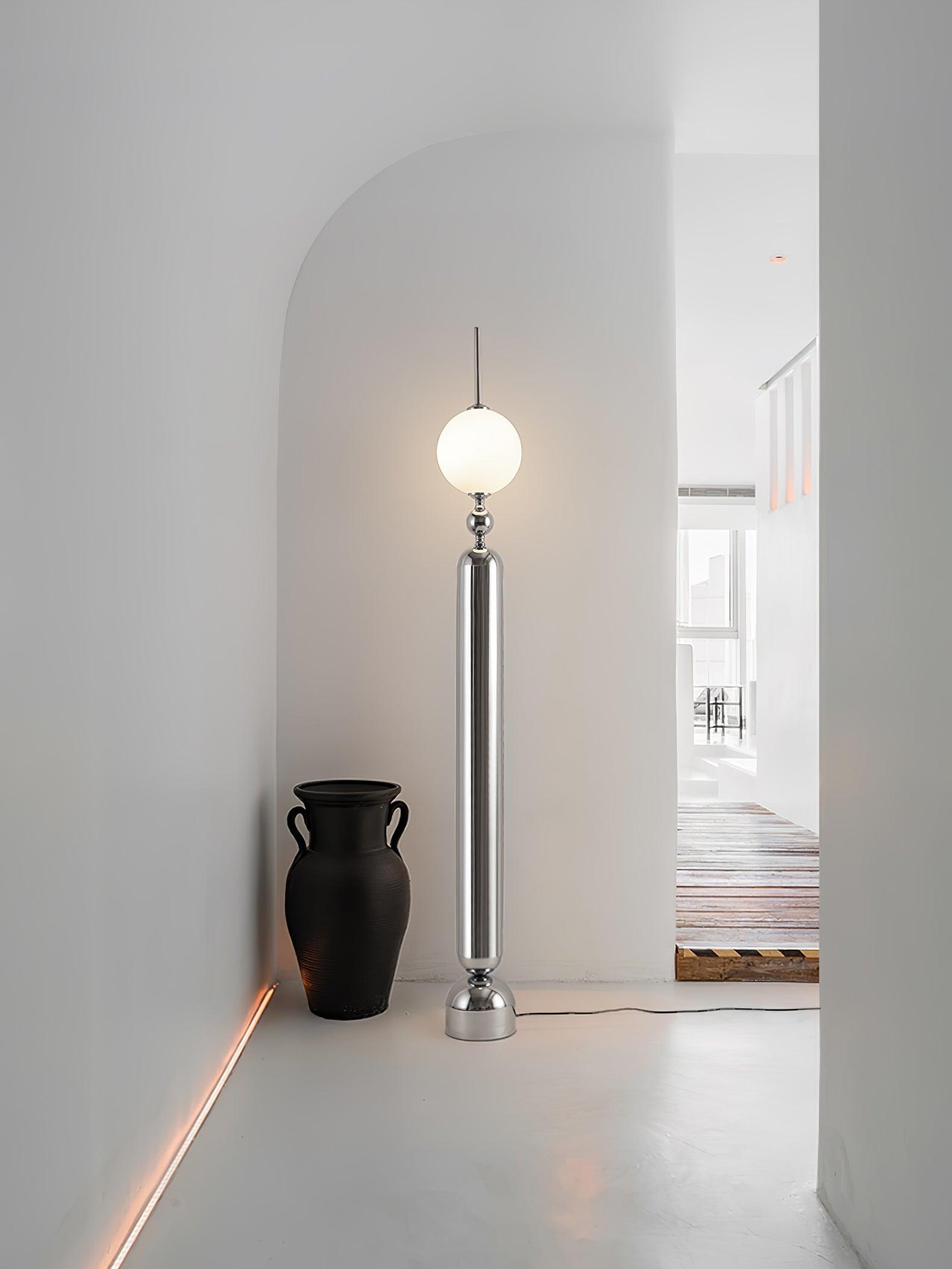 Ardinielle Futuristic Stainless Steel Floor Lamp
