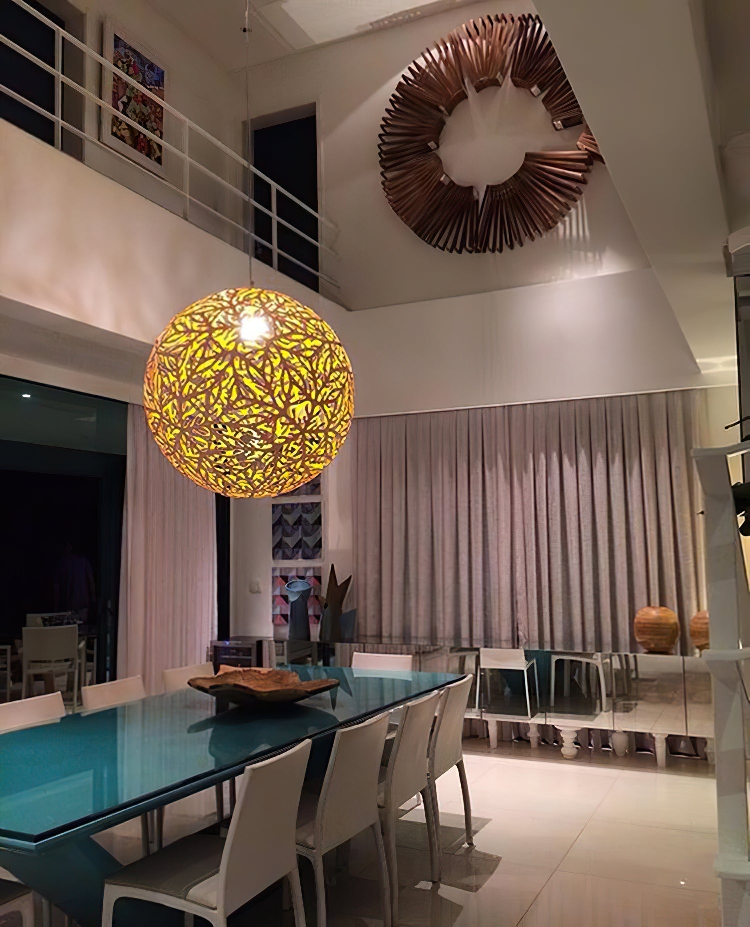 Rininia Pendant Light Geometric Wooden Woven