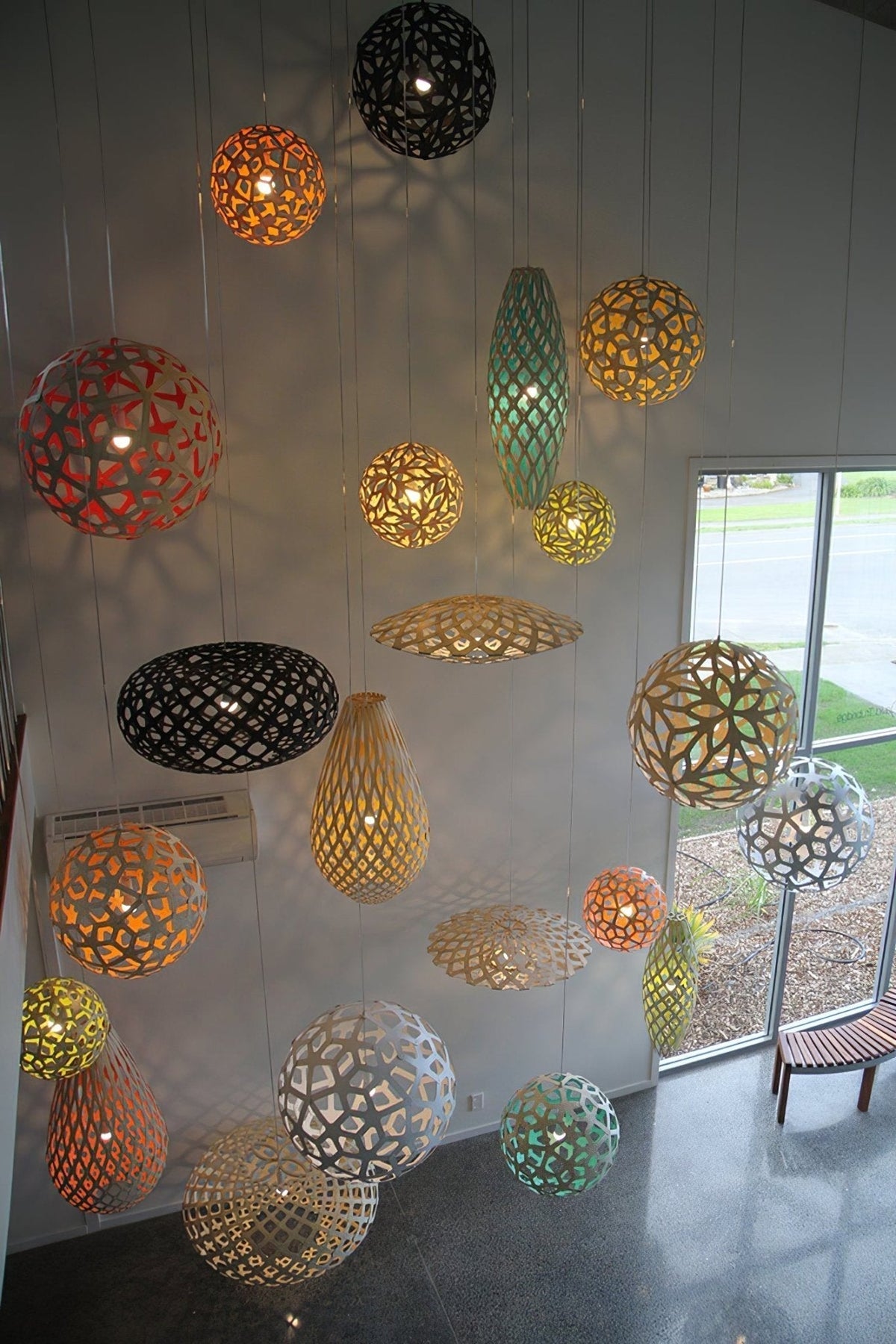 Rininia Pendant Light Geometric Wooden Woven