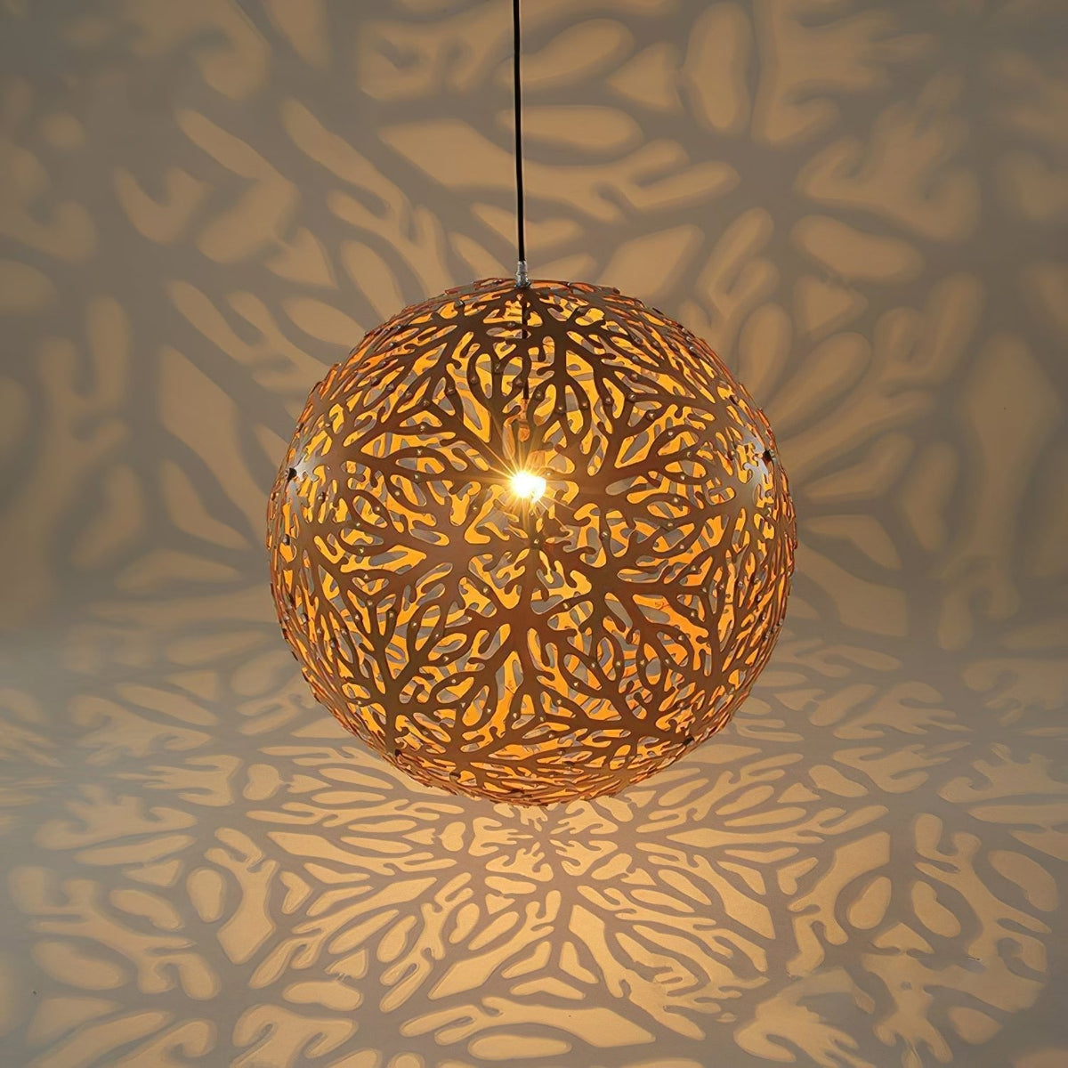 Rininia Pendant Light Geometric Wooden Woven