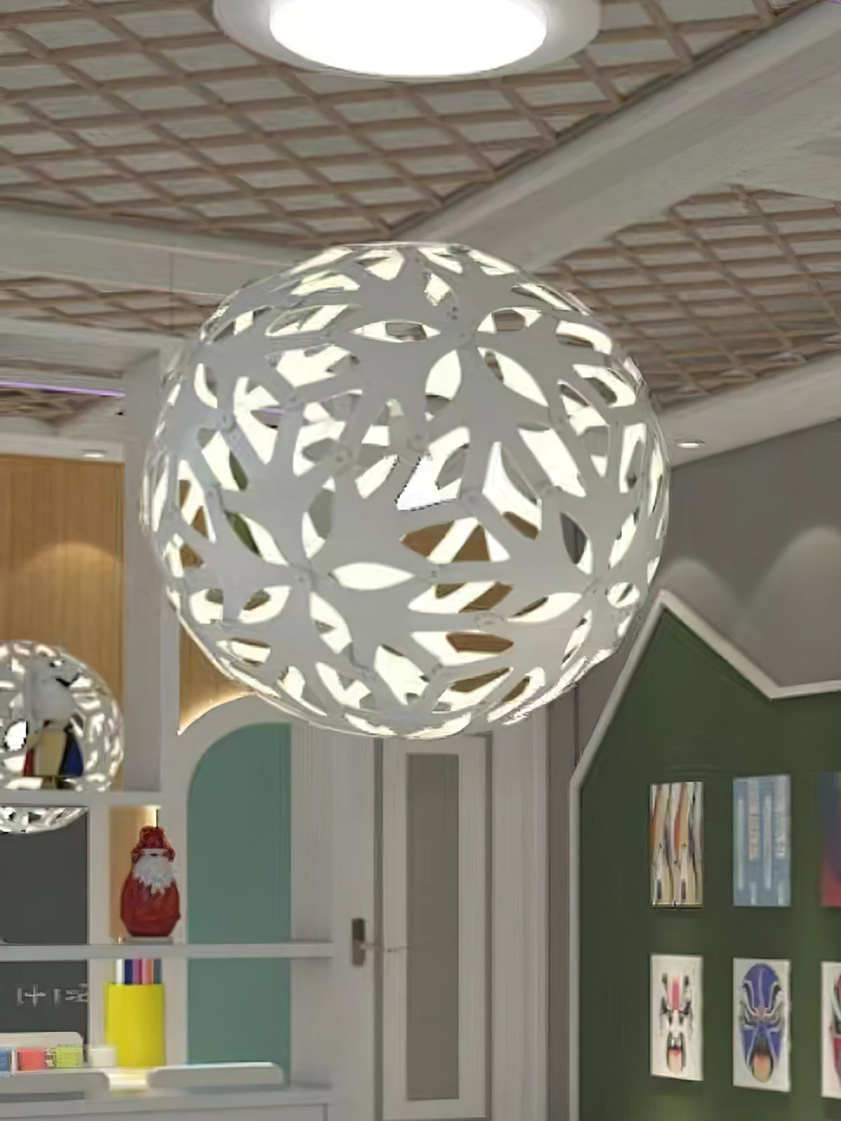 Rininia Pendant Light Geometric Wooden Woven
