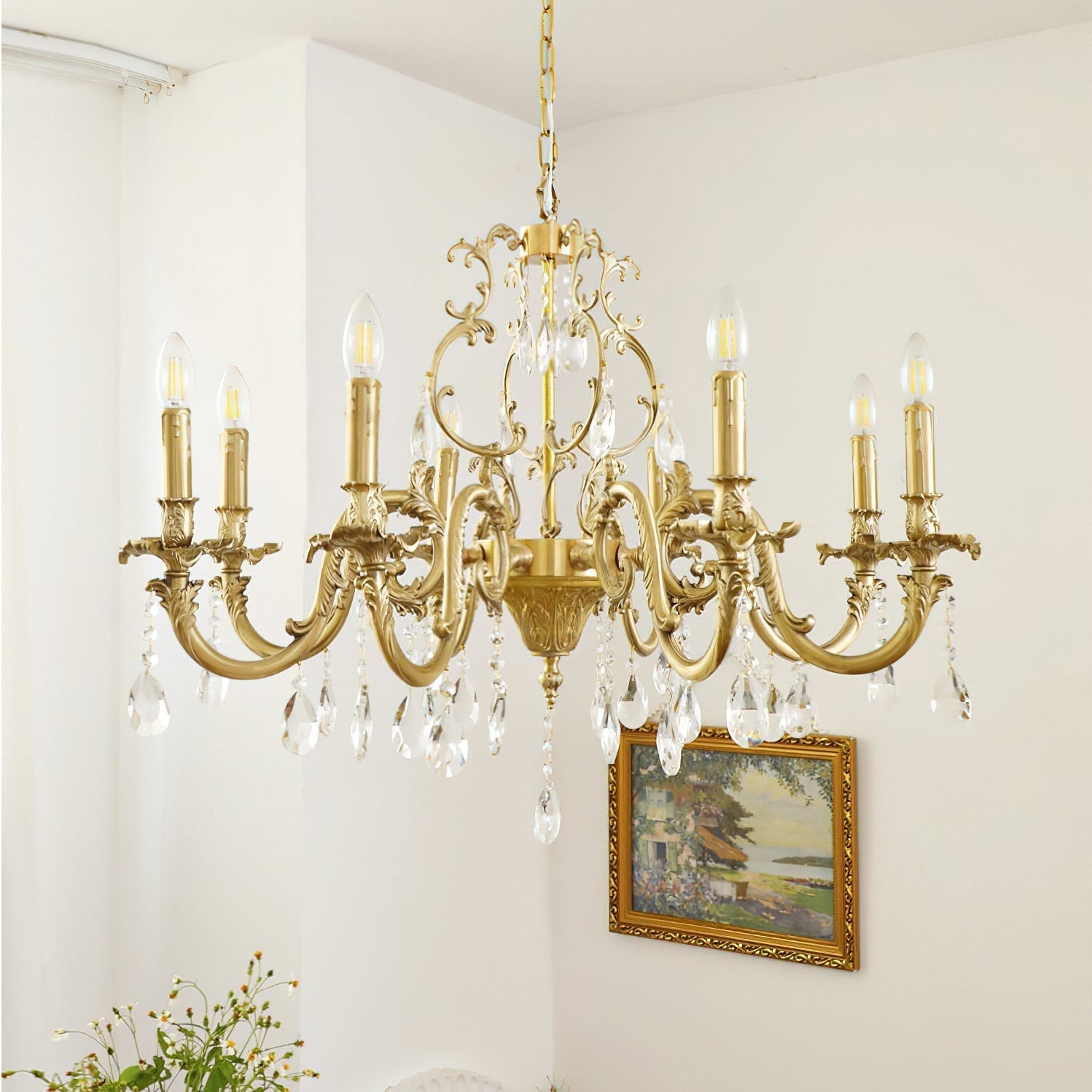 Olrinila Postmodern Luxury Brass Crystal Chandelier - Neutral Decor