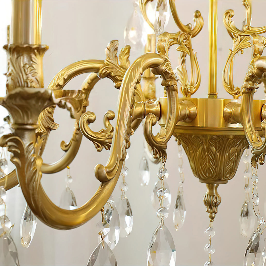 Olrinila Postmodern Luxury Brass Crystal Chandelier - Neutral Decor