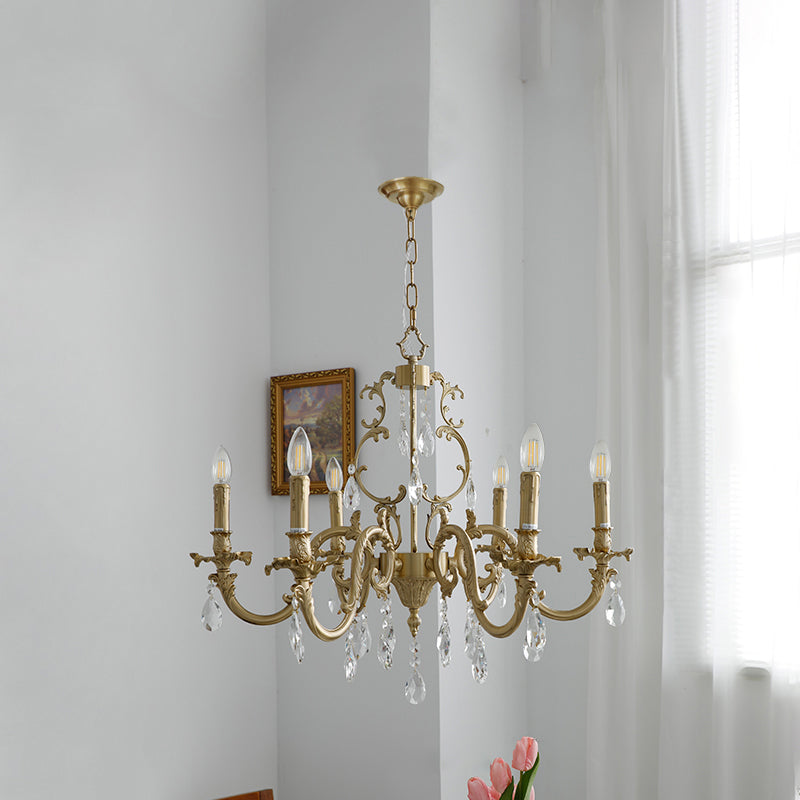 Olrinila Postmodern Luxury Brass Crystal Chandelier - Neutral Decor