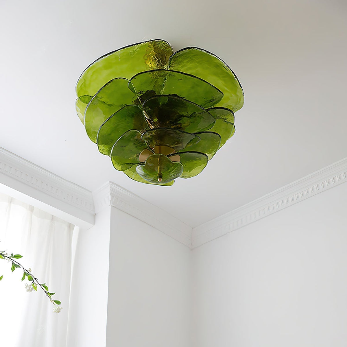 Valentina Lotus Leaf Layered Glass Chandelier