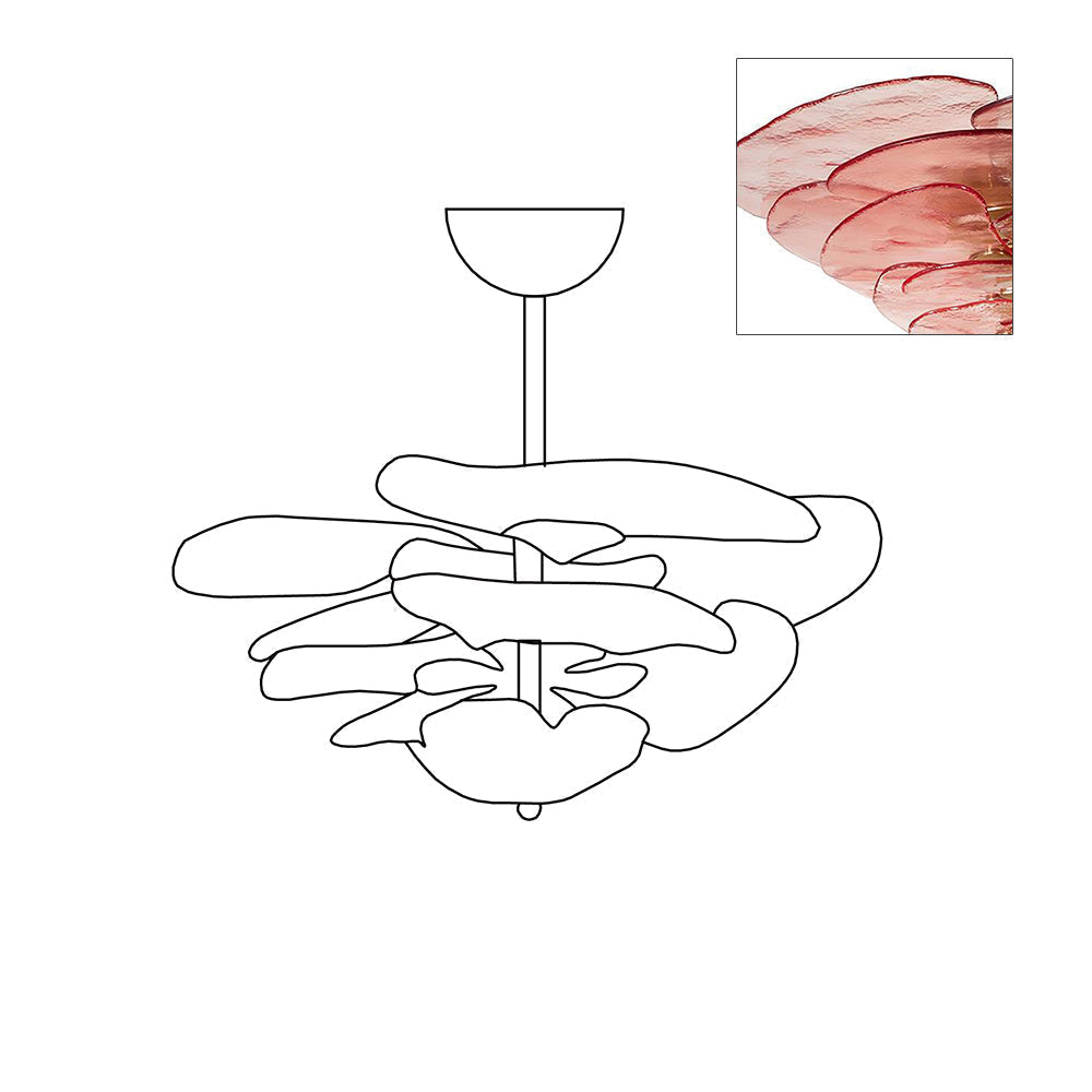Crivs Chandelier Gold Murano Glass Petal Luxury