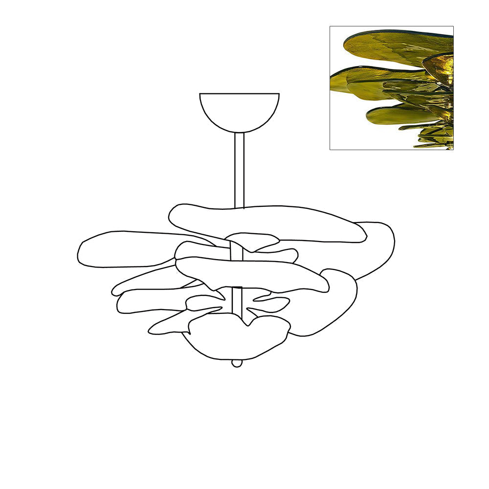 Crivs Chandelier Gold Murano Glass Petal Luxury