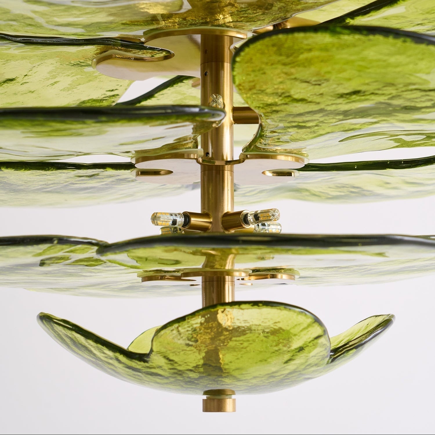 Valentina Lotus Leaf Layered Glass Chandelier