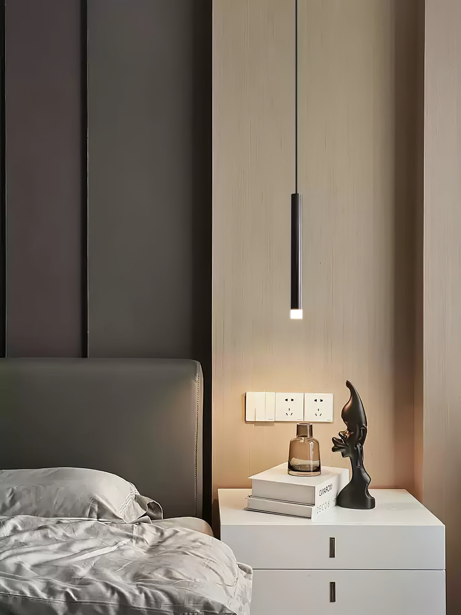 Cetheel Modern Minimalist Brass Plastic Pendant Light