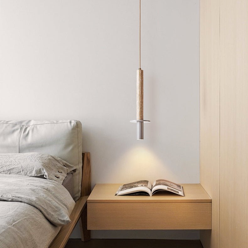 Wren Slim Yellow Travertine Pendant Lamp