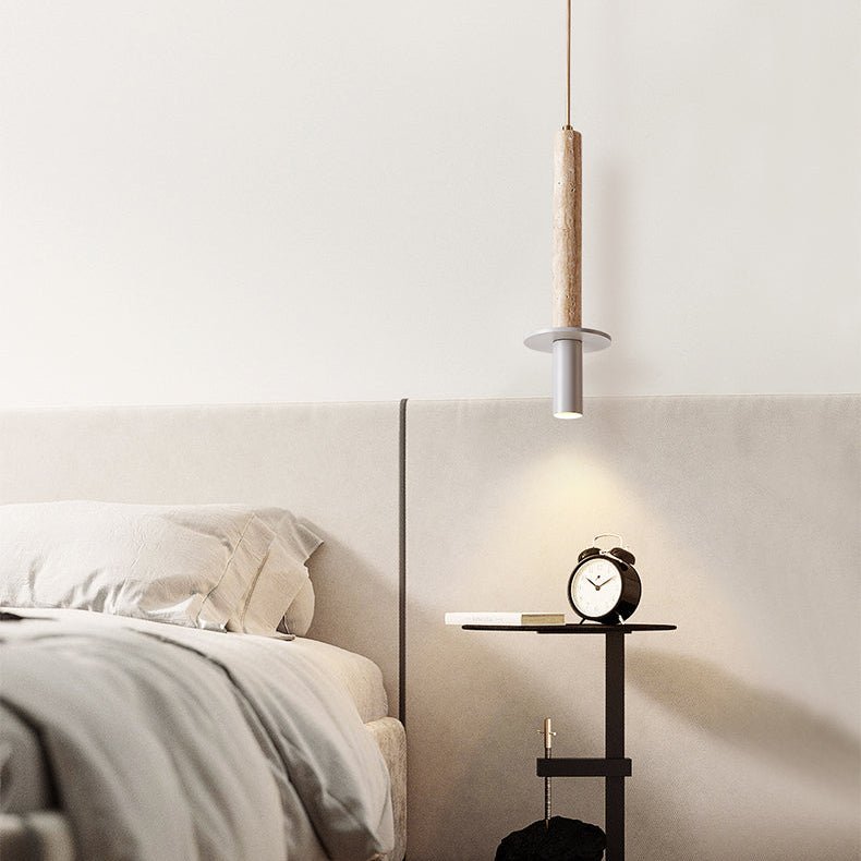 Wren Slim Yellow Travertine Pendant Lamp