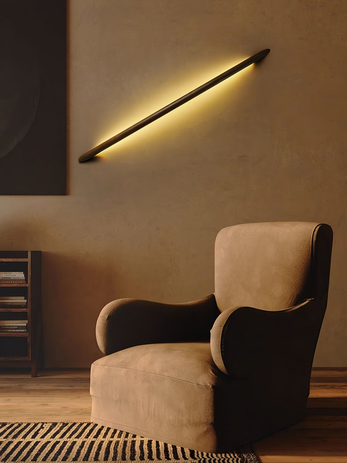 Evvinos Modern Minimalist Linear Wood Wall Light