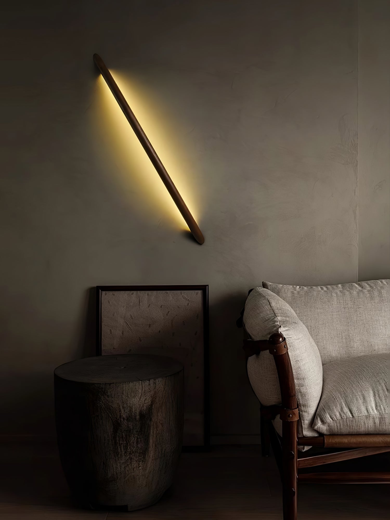 Evvinos Modern Minimalist Linear Wood Wall Light