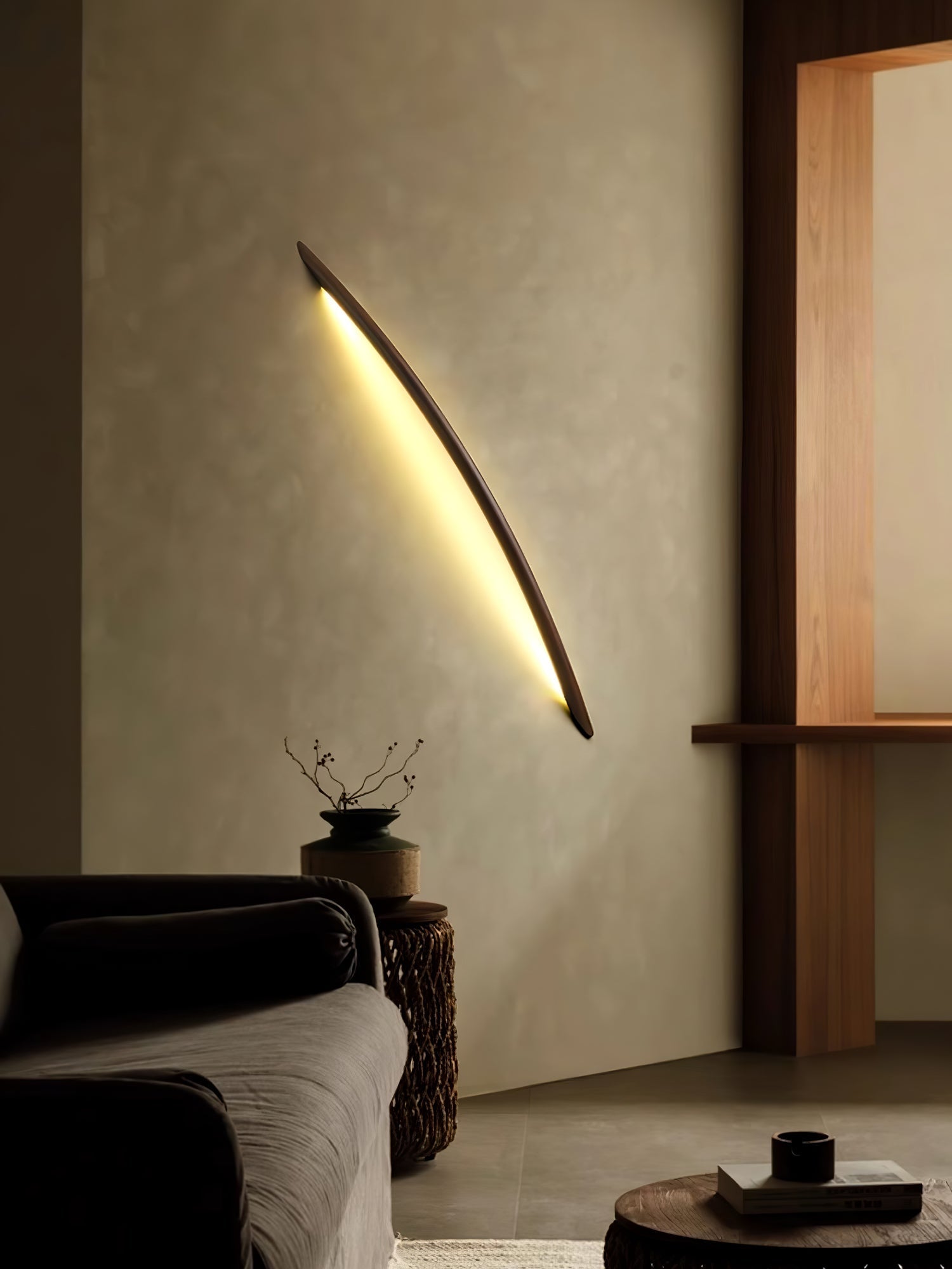 Evvinos Modern Minimalist Linear Wood Wall Light