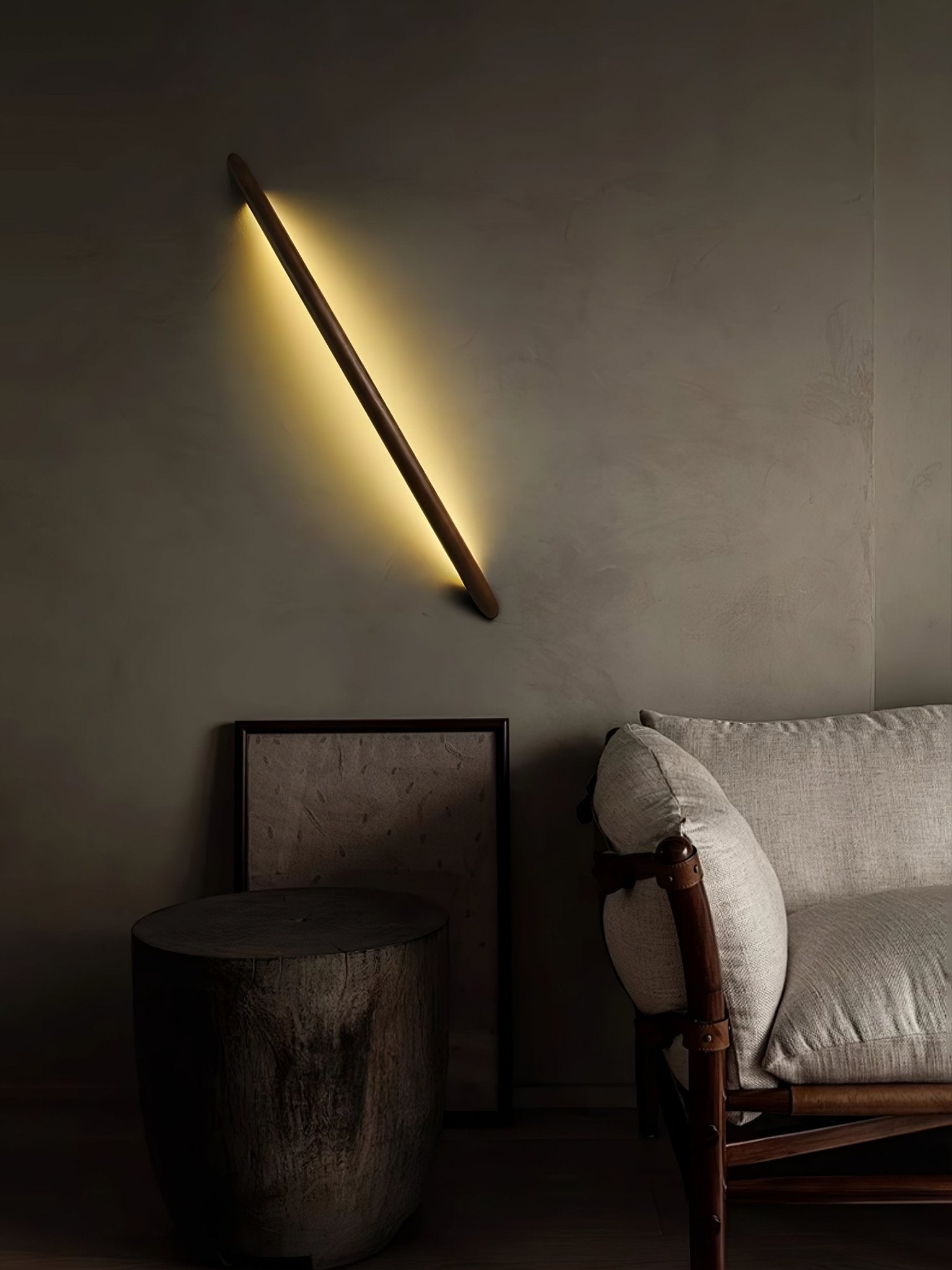 Evvinos Modern Minimalist Linear Wood Wall Light