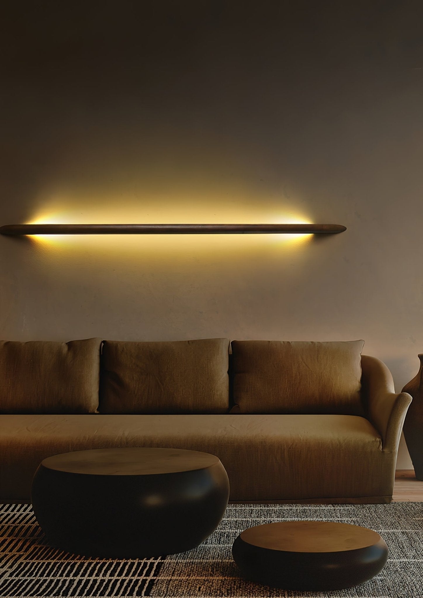 Evvinos Modern Minimalist Linear Wood Wall Light