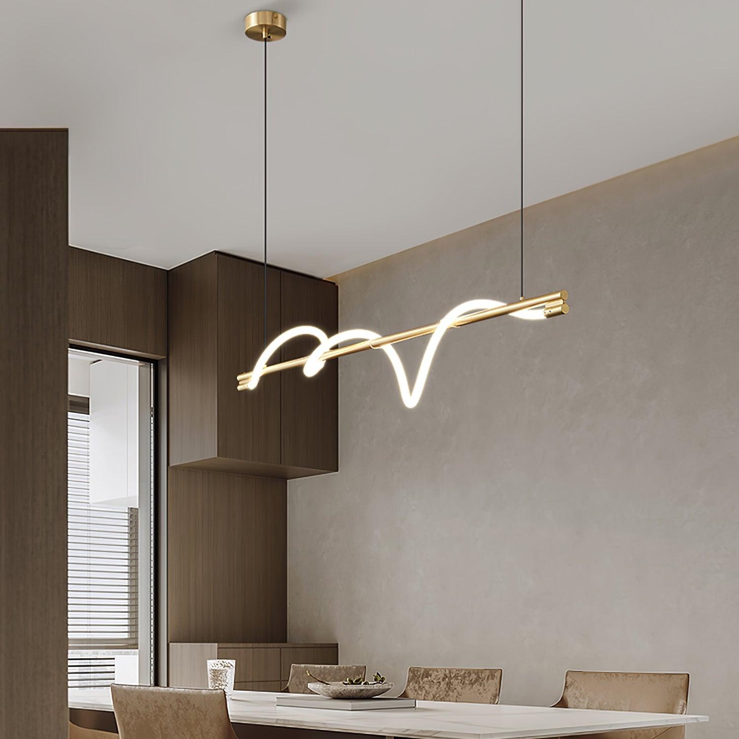 Pulse Minimalist Brass Pendant Lamp