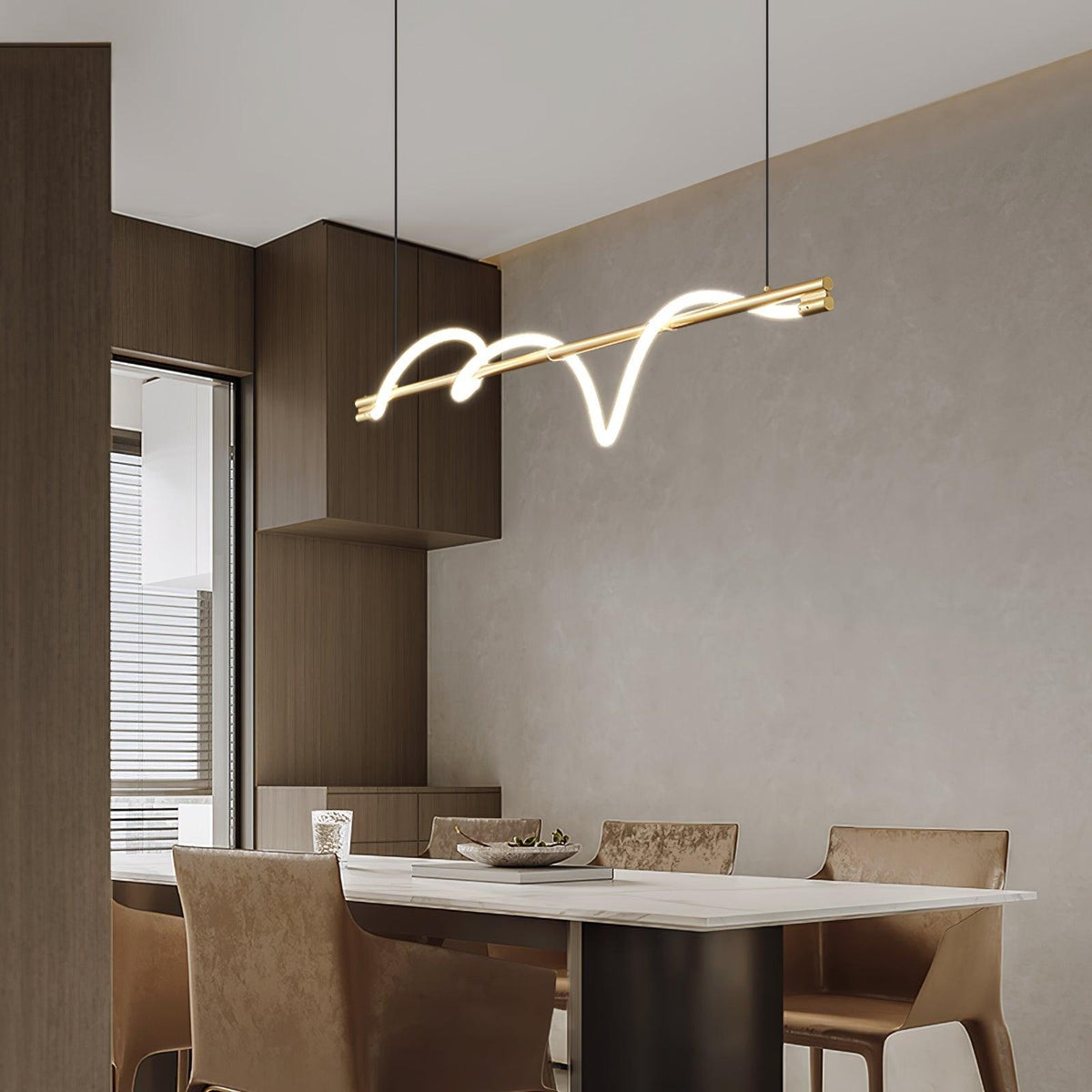 Pulse Minimalist Brass Pendant Lamp
