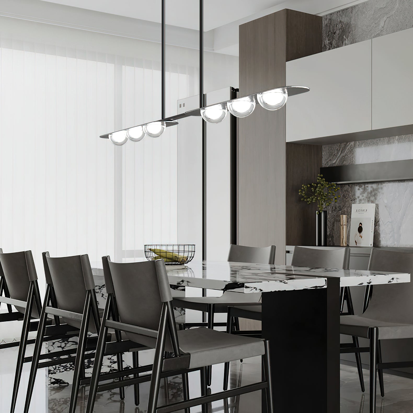 Liorerelle Pendant Lamp Linear Glass Minimalist