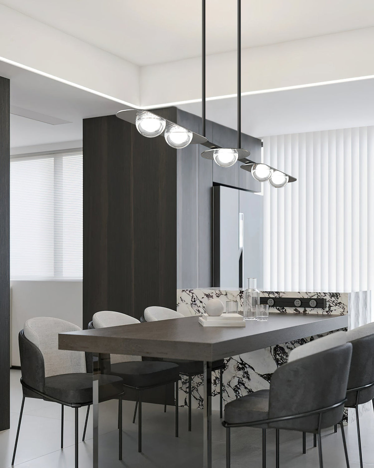 Liorerelle Pendant Lamp Linear Glass Minimalist