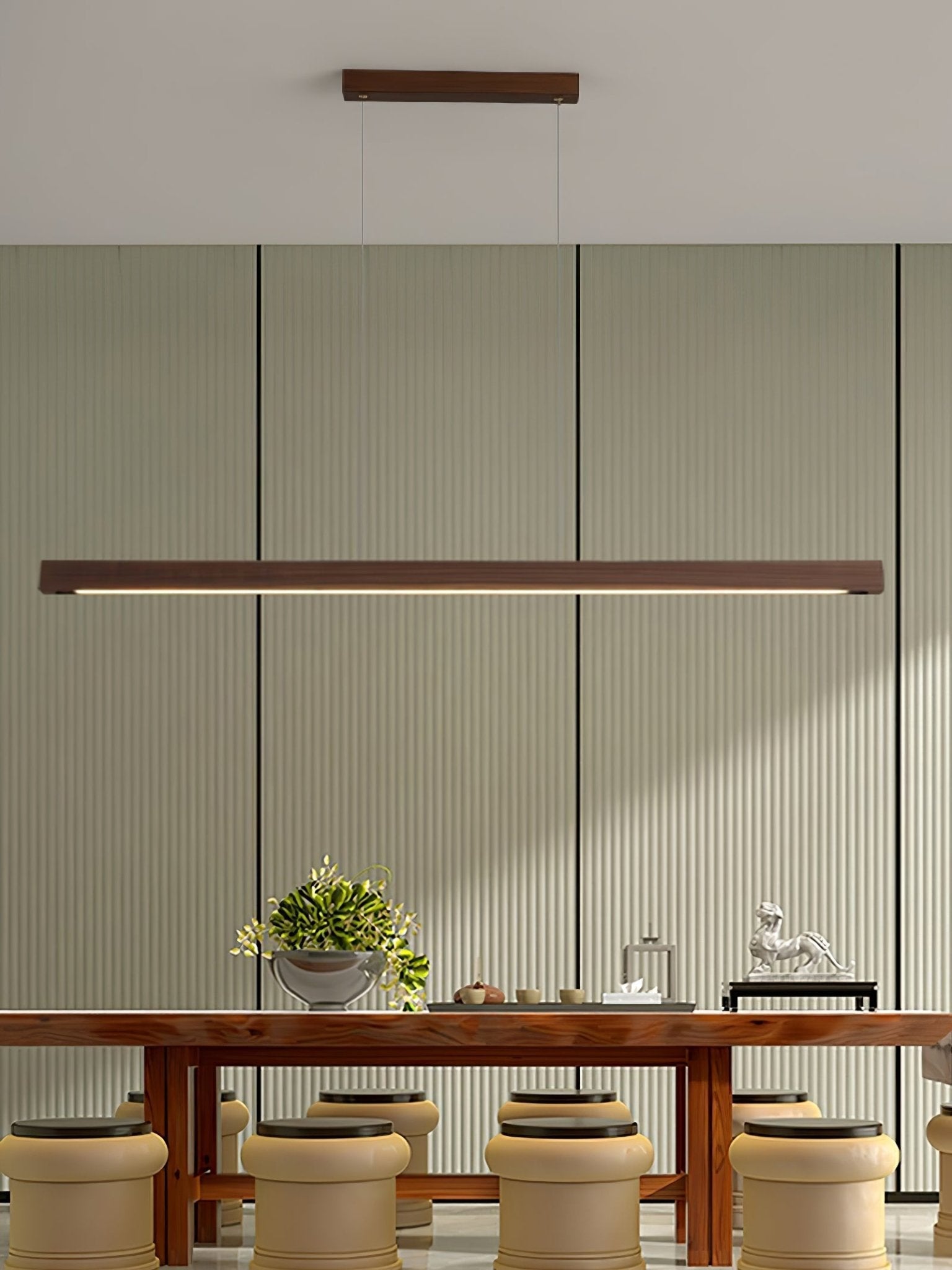 Rinalina Linear Minimalist Wood Pendant Light