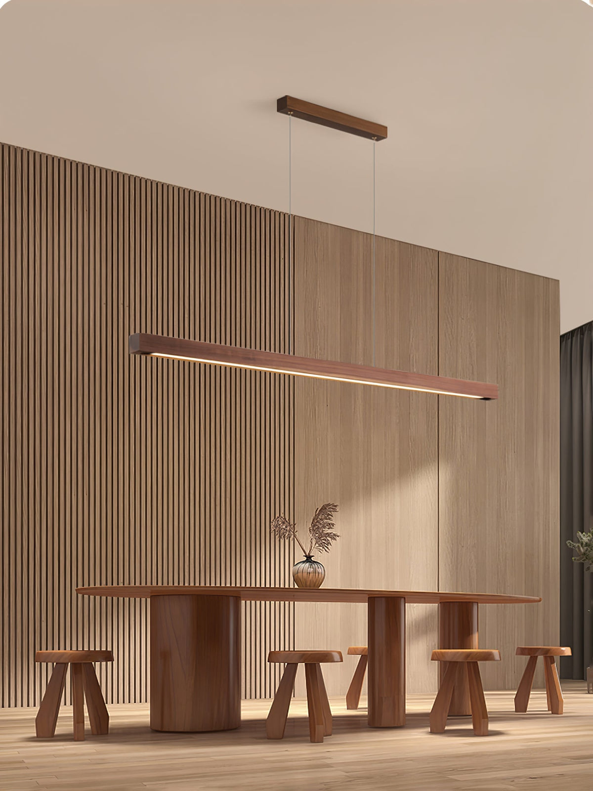 Rinalina Linear Minimalist Wood Pendant Light