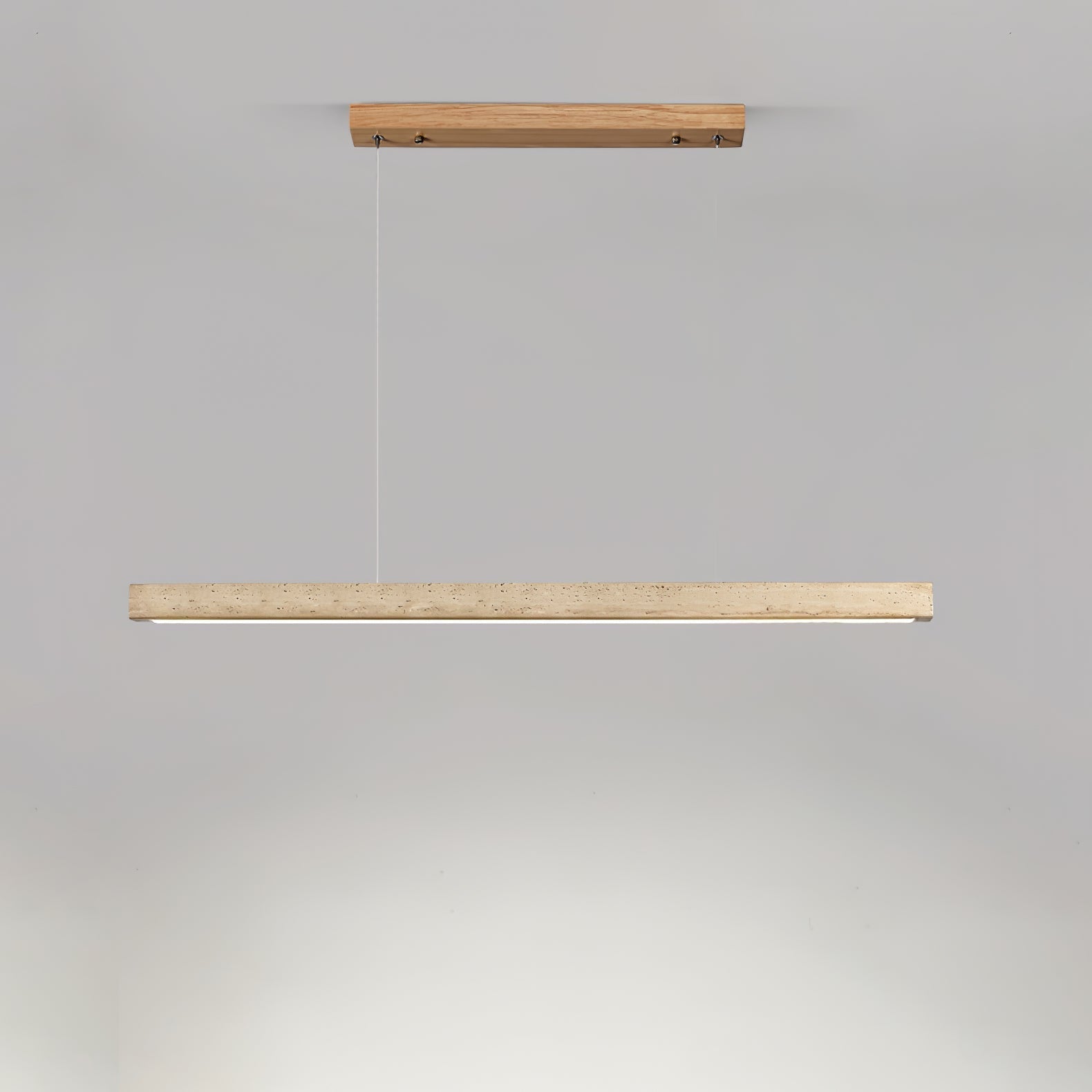 Imiror Minimalist Travertine Linear Pendant - Neutral Decor