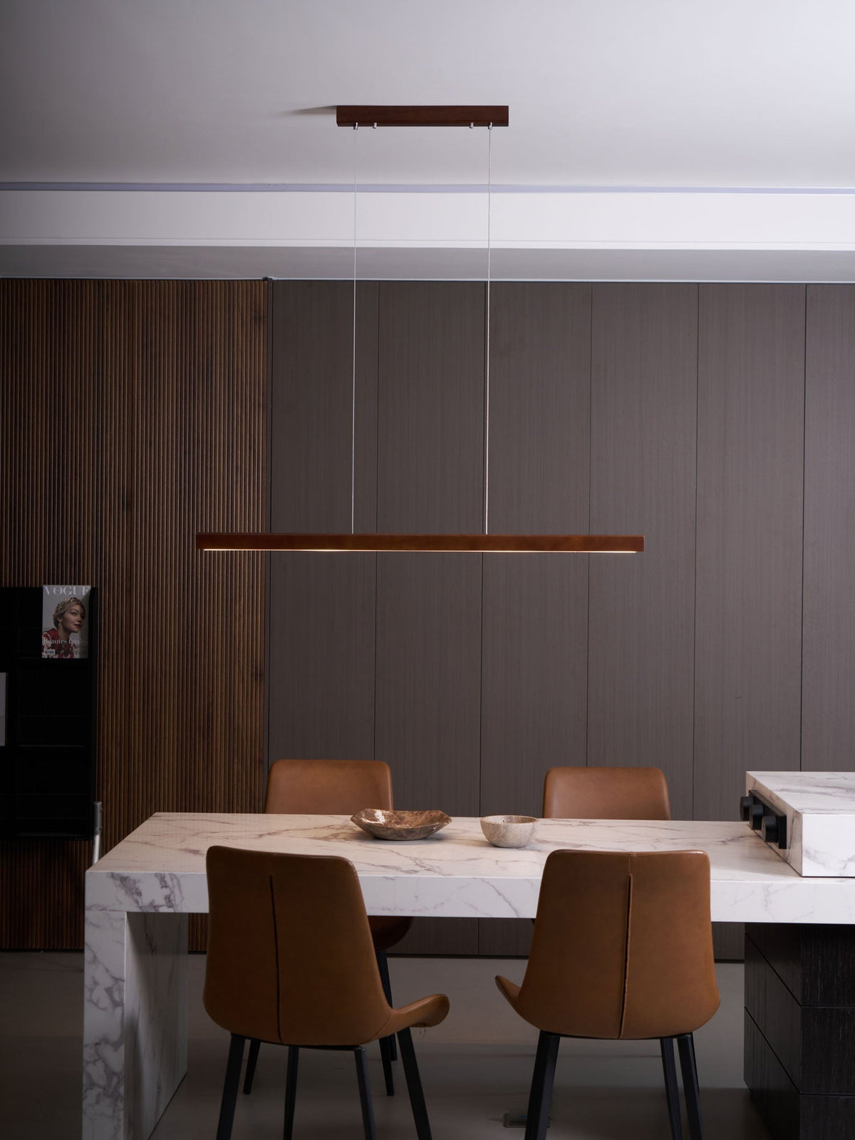 Rinalina Linear Minimalist Wood Pendant Light