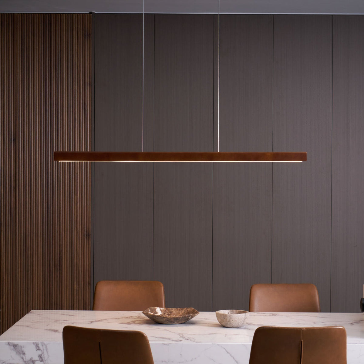Rinalina Linear Minimalist Wood Pendant Light