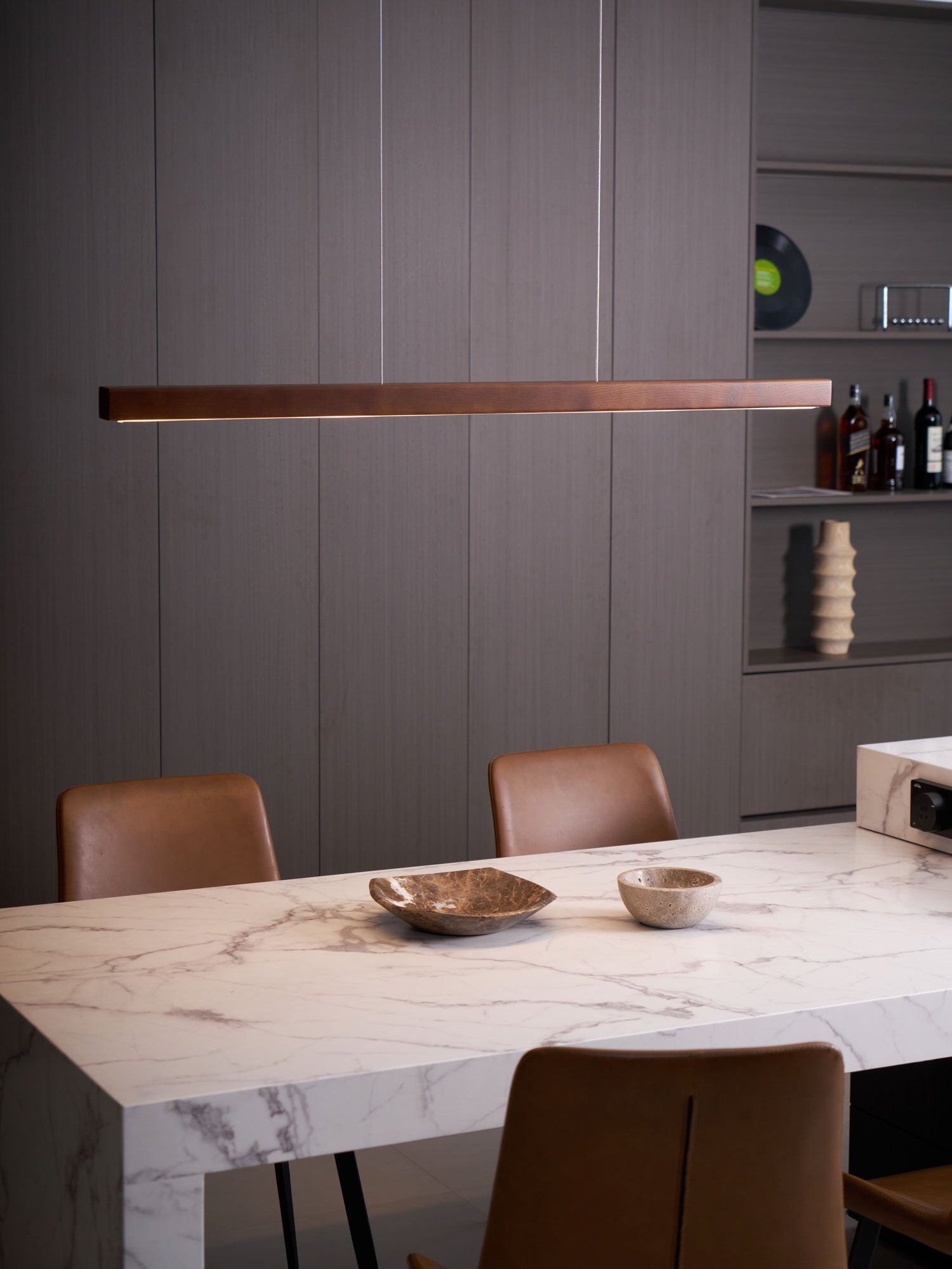 Rinalina Linear Minimalist Wood Pendant Light