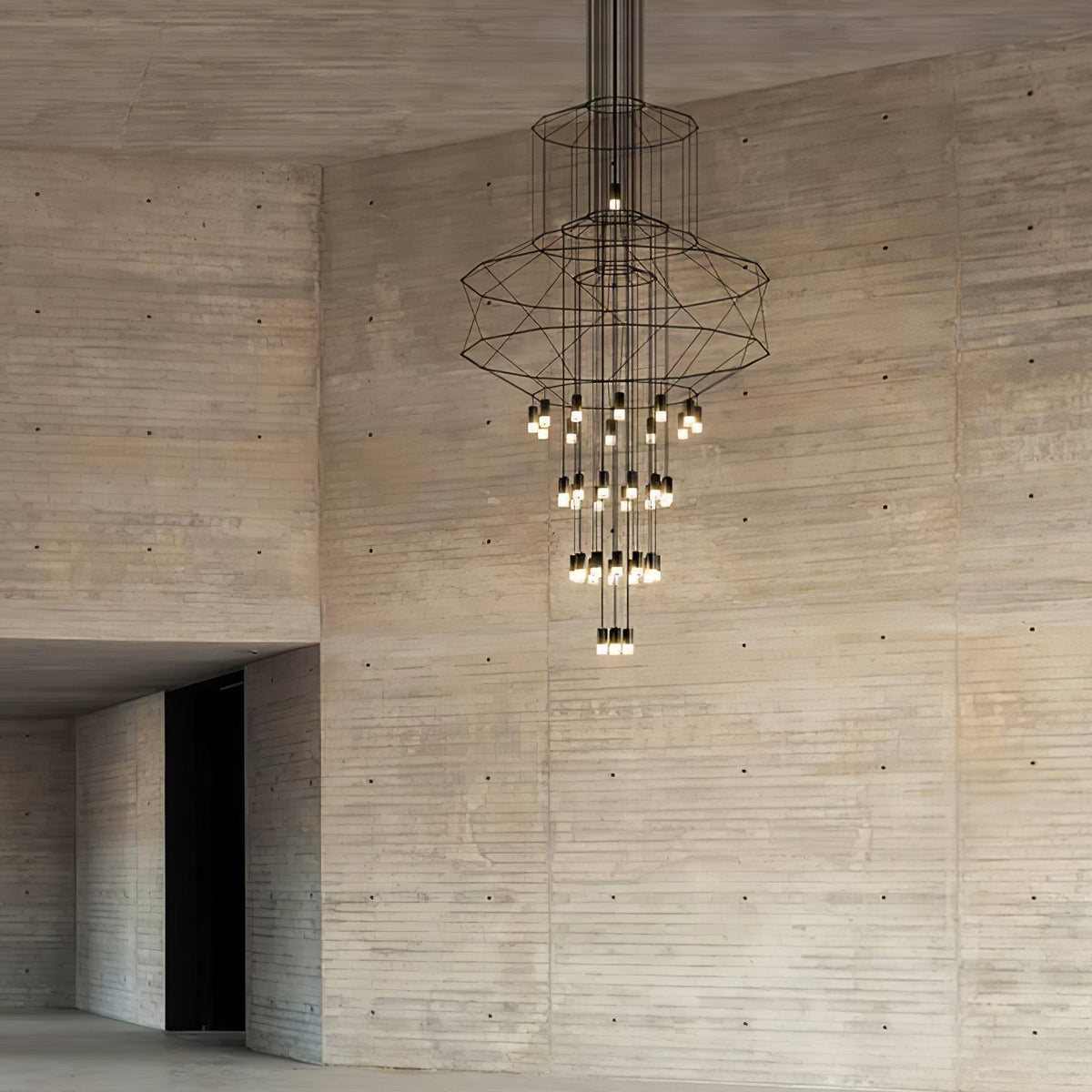 Tevenq Chandelier Lines Black Wireframe LED