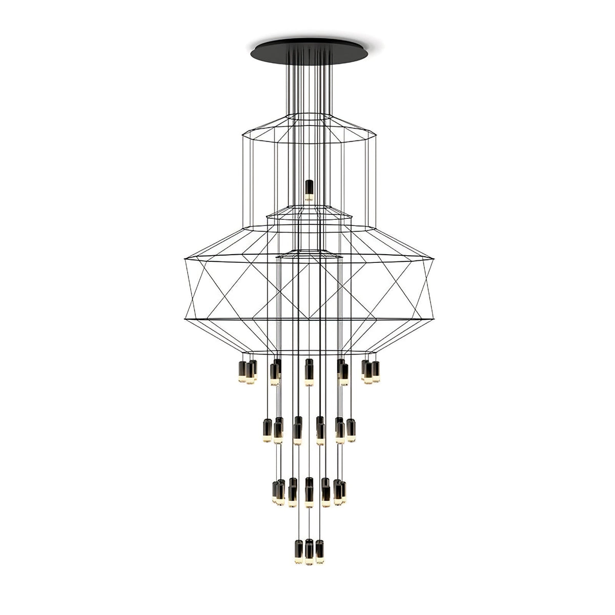 Tevenq Chandelier Lines Black Wireframe LED