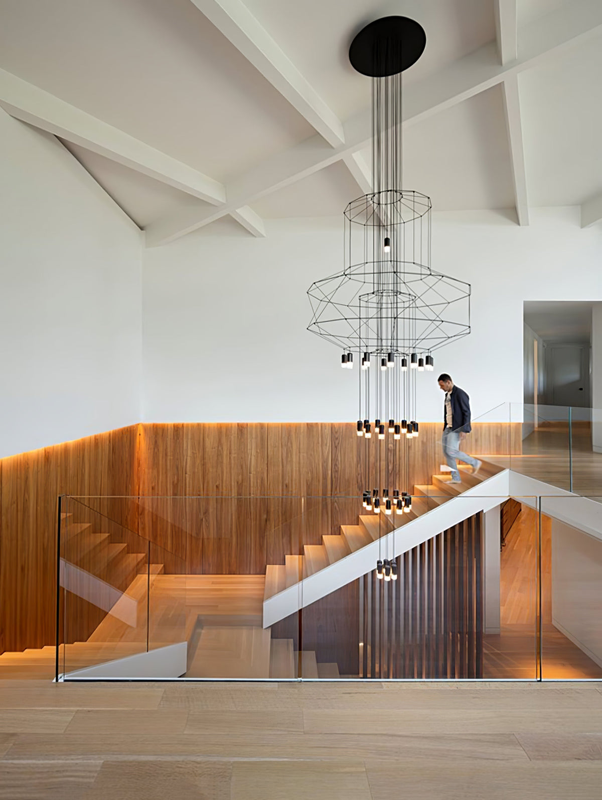 Tevenq Chandelier Lines Black Wireframe LED