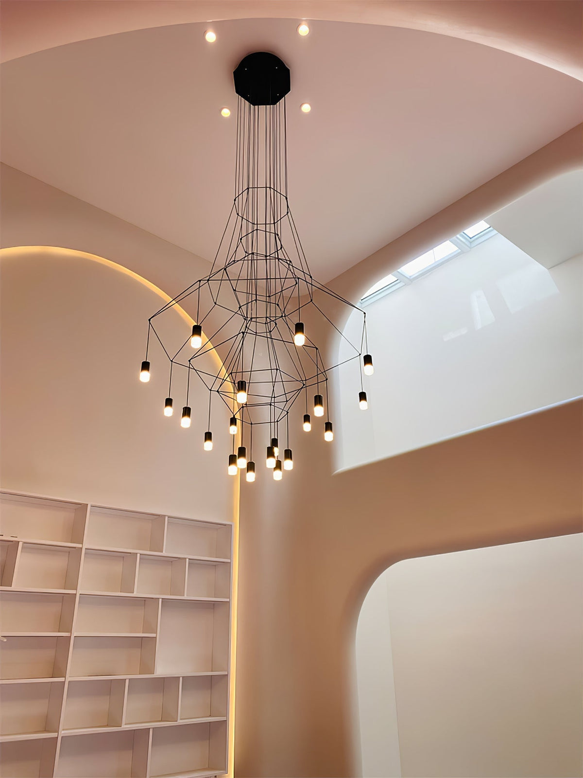 Tevenq Chandelier Lines Black Wireframe LED