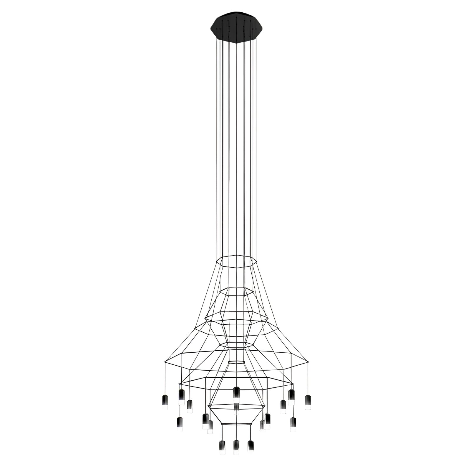 Tevenq Chandelier Lines Black Wireframe LED