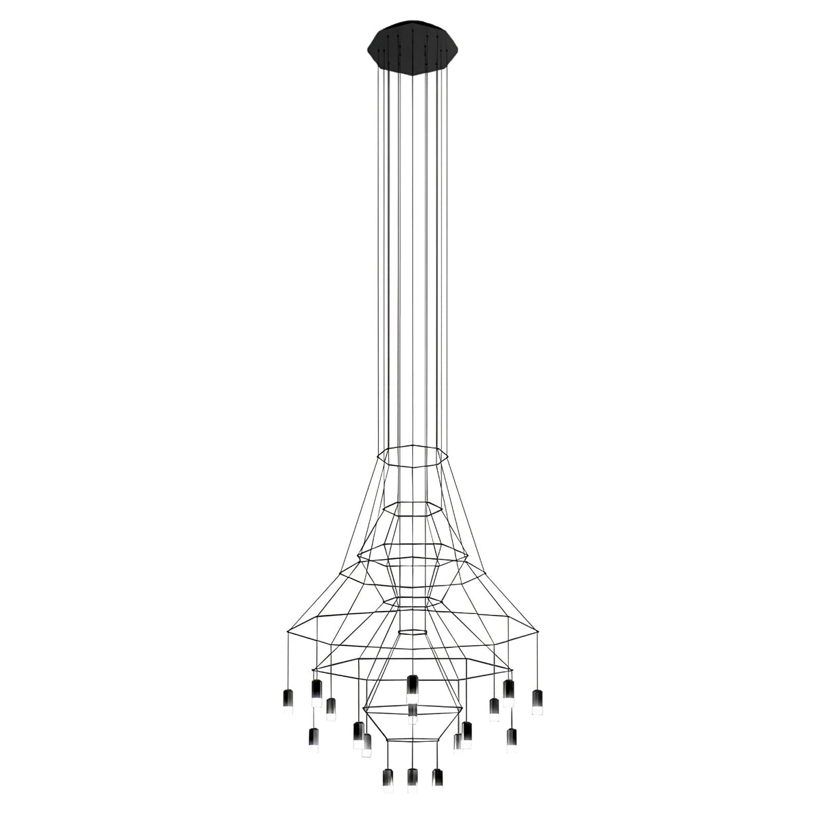 Tevenq Chandelier Lines Black Wireframe LED