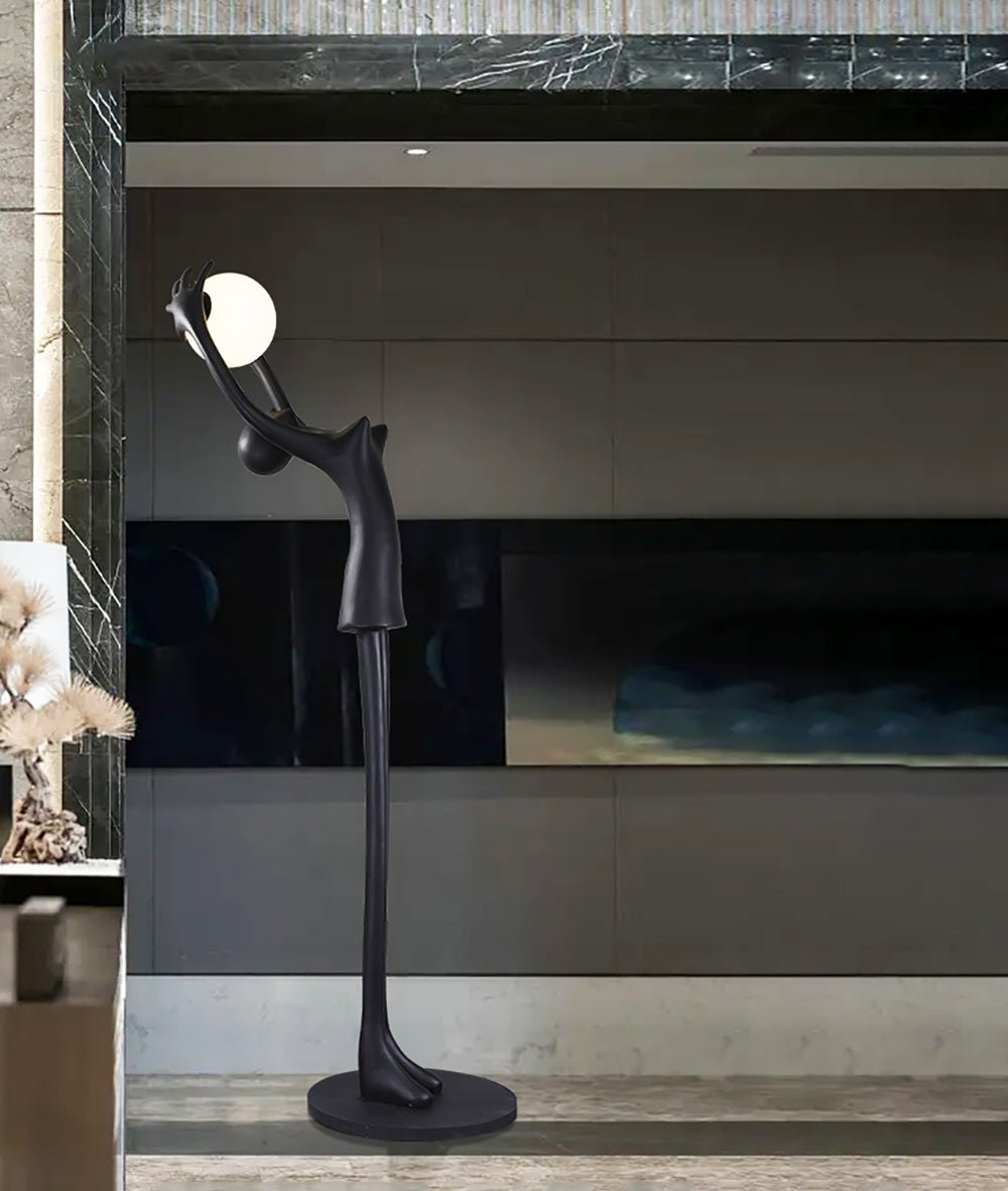 Lynorel Figurative Black Floor Lamp