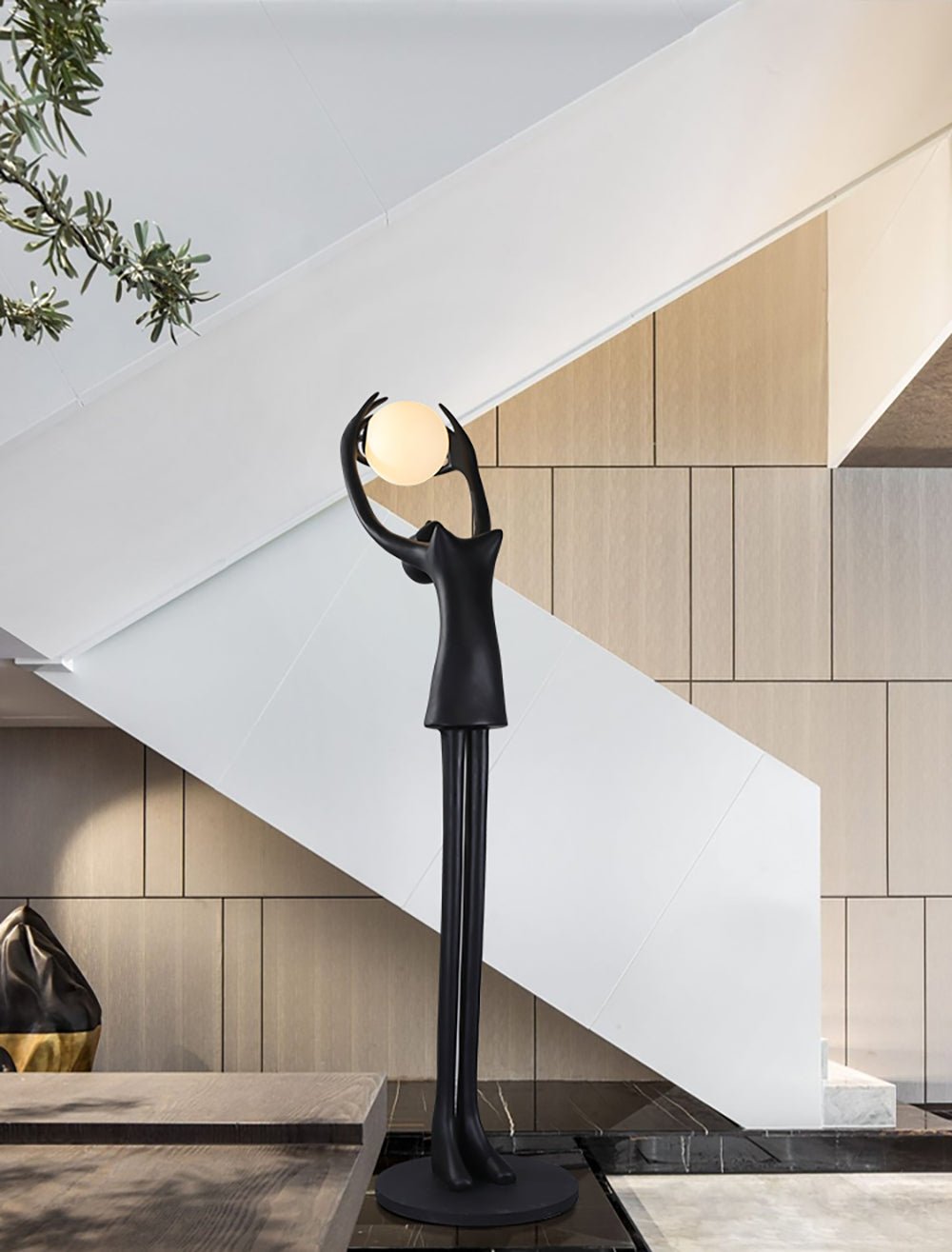 Lynorel Figurative Black Floor Lamp