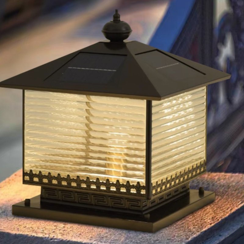 Syvenira Vintage Solar Pagoda Glass Outdoor Light