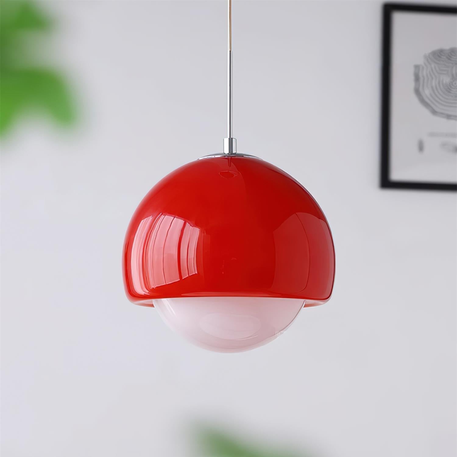 Pendant Light Glass Globe Retro Modern Style Colorful Soft Illumination - Neutral Decor