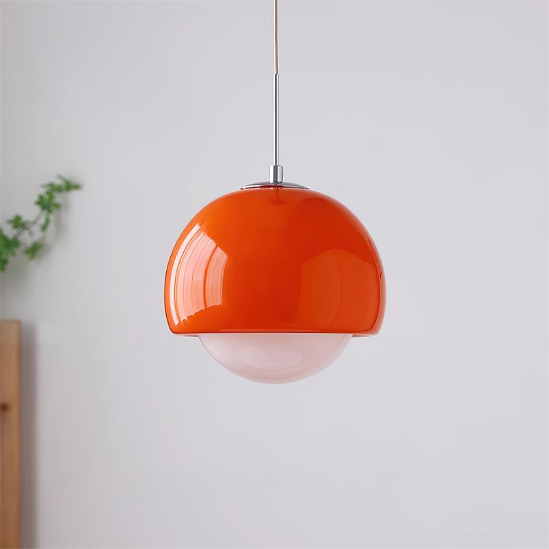 Pendant Light Glass Globe Retro Modern Style Colorful Soft Illumination - Neutral Decor