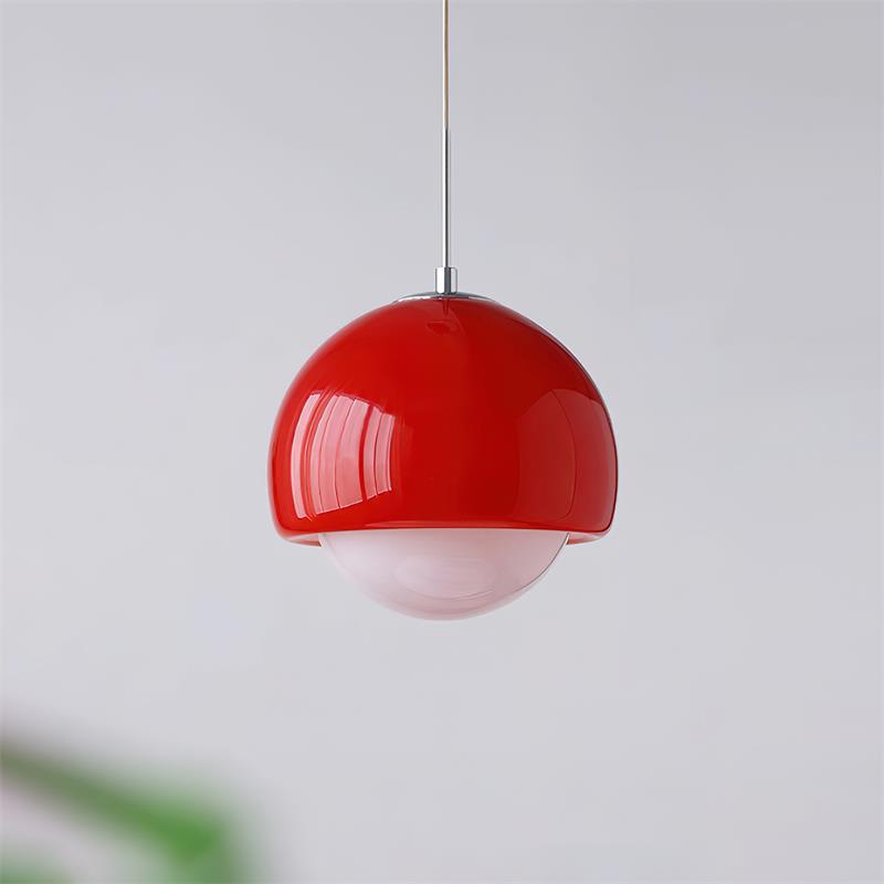Pendant Light Glass Globe Retro Modern Style Colorful Soft Illumination - Neutral Decor