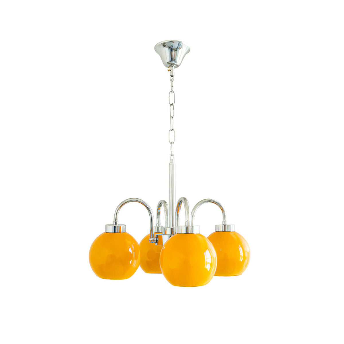 Liororian Chandelier Yellow Glass Globes