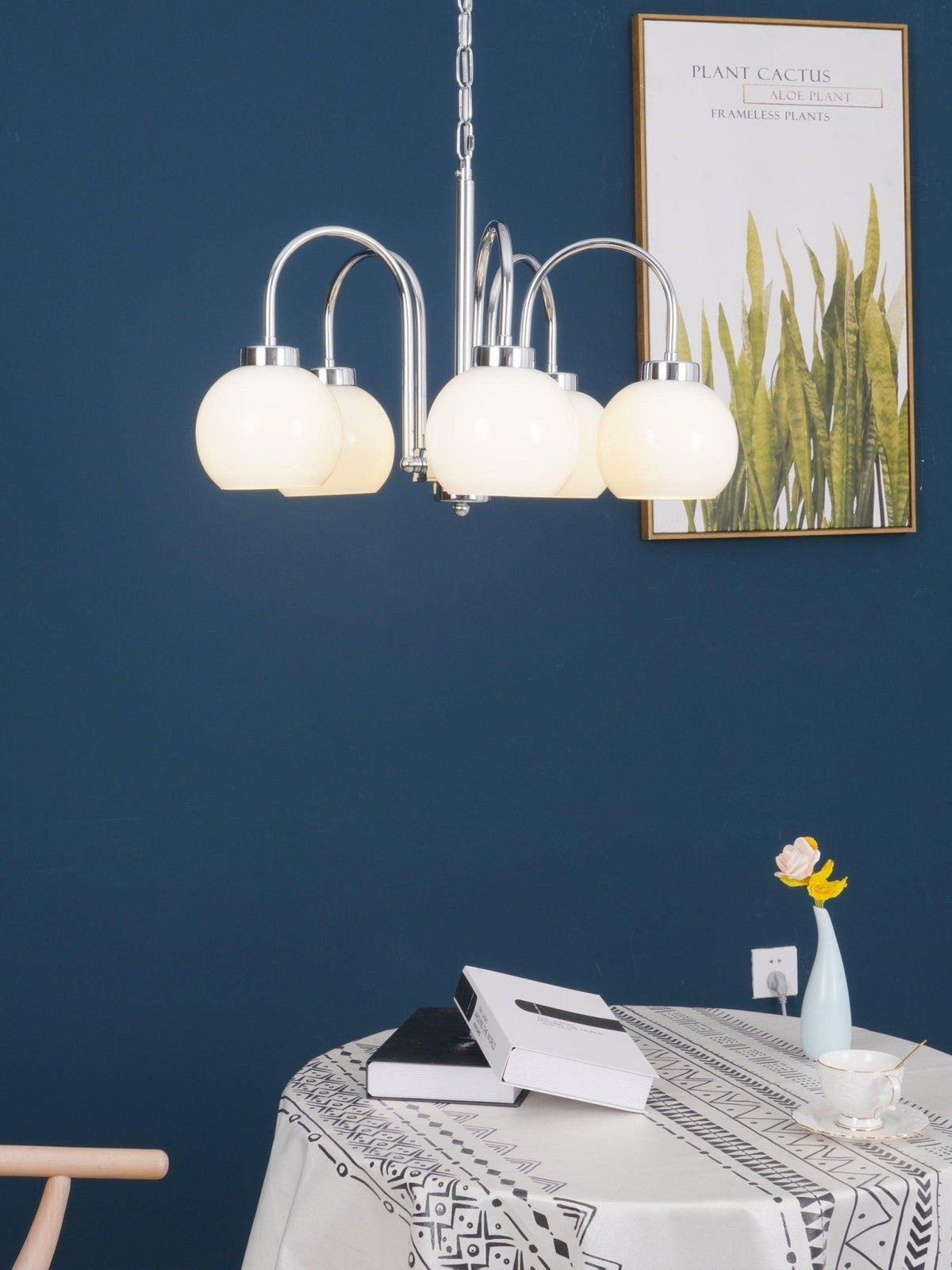 Liororian Chandelier Yellow Glass Globes