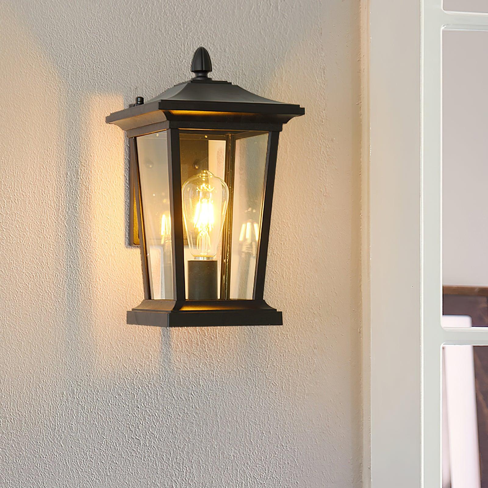 Edwin Birdcage Elegance Glass Outdoor Wall Lamp