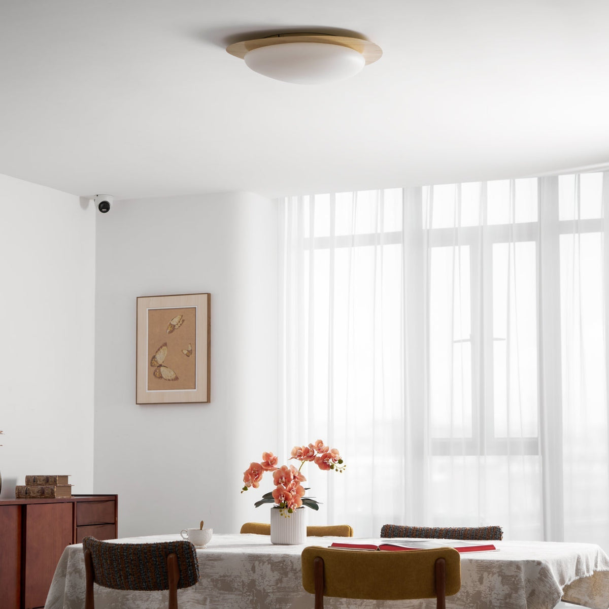 Sylenia Ceiling Light Pebble Walnut Acrylic LED