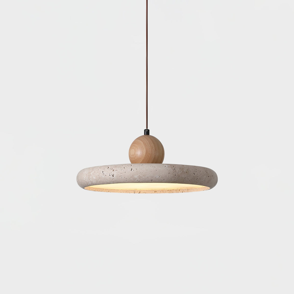 Fiona Travertine & Wood Pendant Light