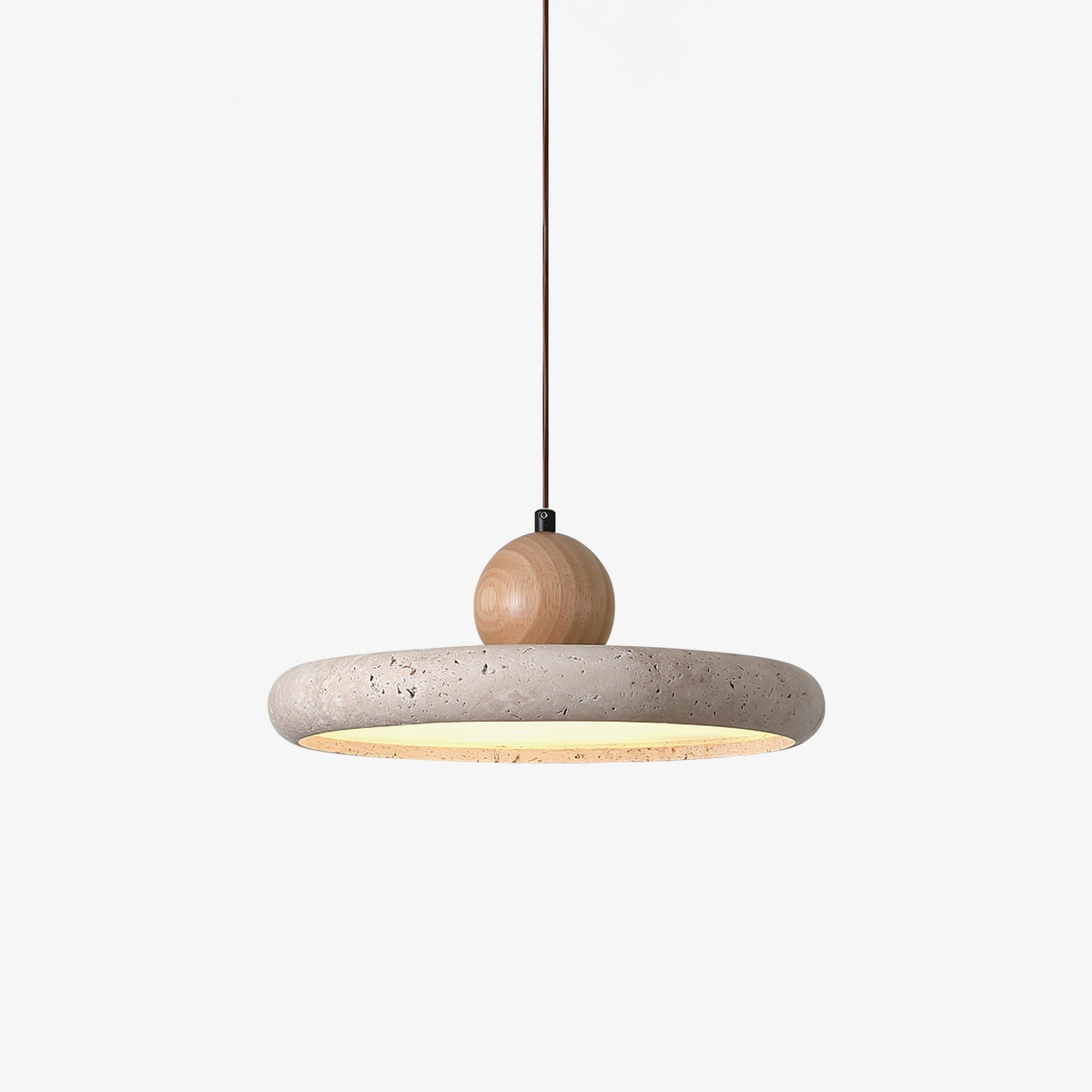 Fiona Travertine & Wood Pendant Light