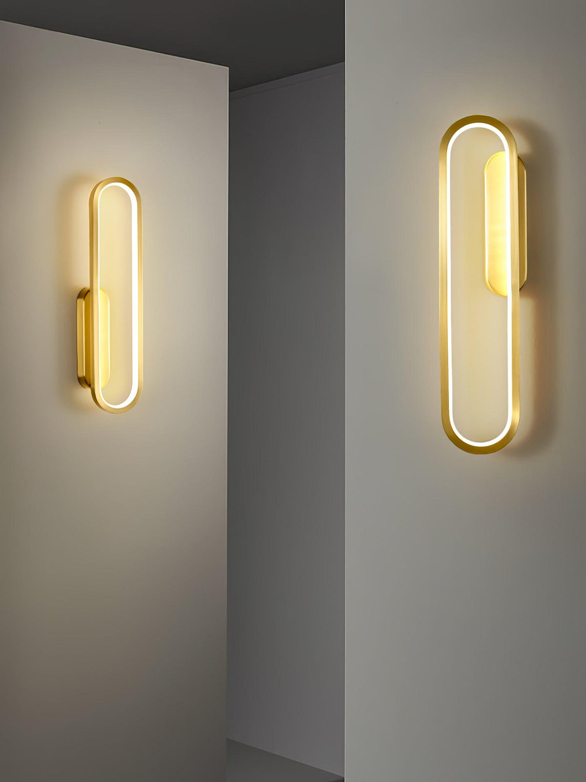 Dhu Classic Long Ova Brass Wall Lamp