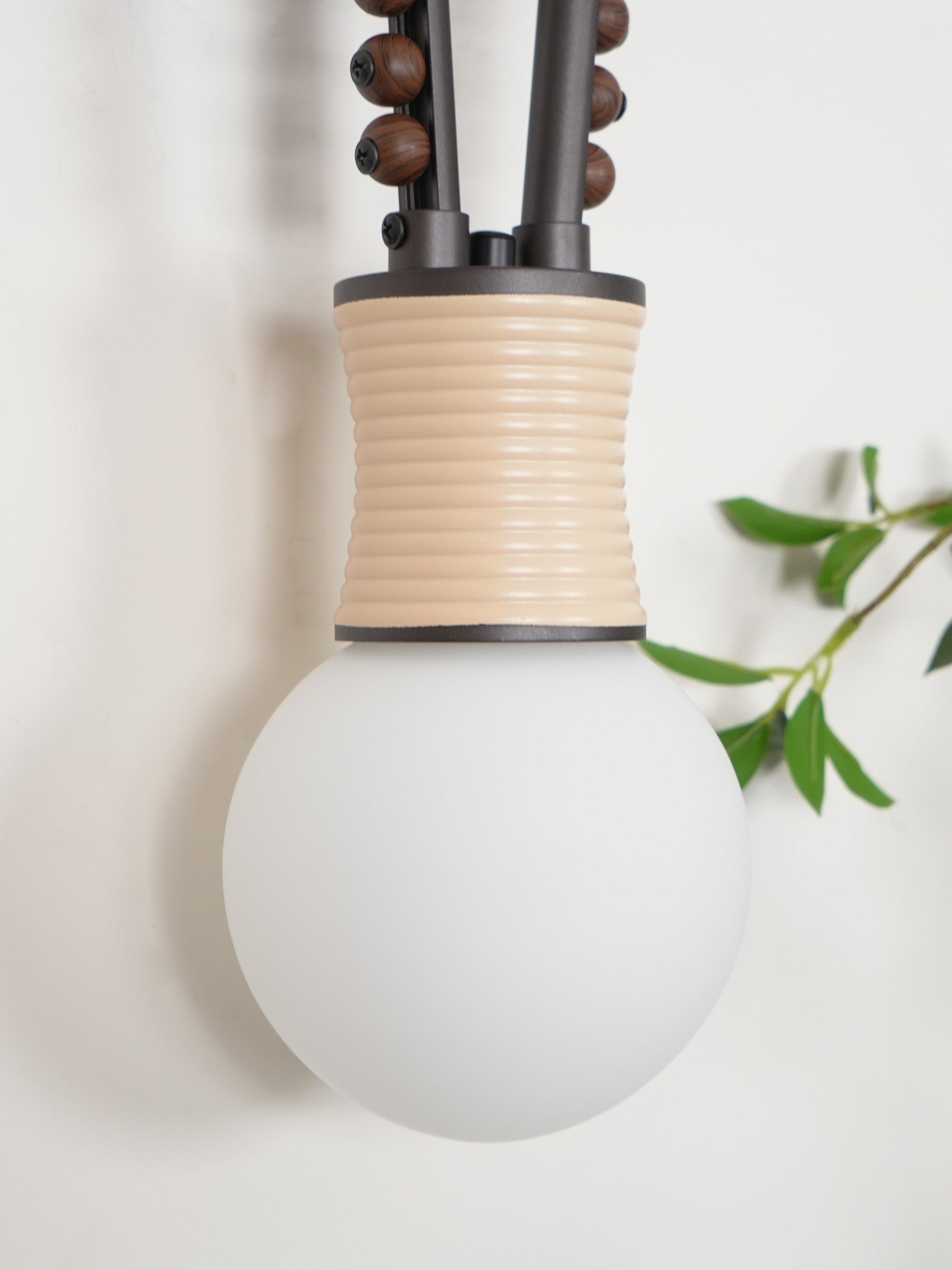 Sytala Premium Art Walnut Glass Wall Lamp